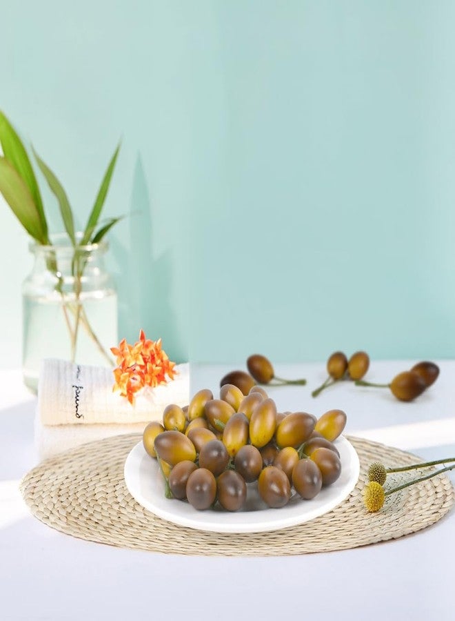 Luckforest Artificial Olives with Stem, 20 Pcs Fake Lifelike Simulation Olives Foam Fruit for Home Kitchen Cabinet Food Photography Props, Brown - Image 5