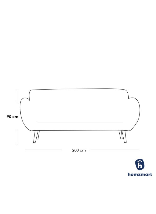 Homzmart Sweedish Wood  and Linen 3 Seaters Sofa - Grey  - Image 2