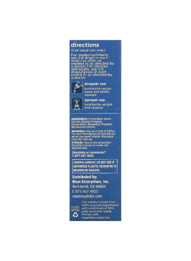 Mommy's Bliss Mommy's Bliss, Saline Drops/Spray Nasal Relief, All Ages, 1 fl oz (30 ml)  - Image 3