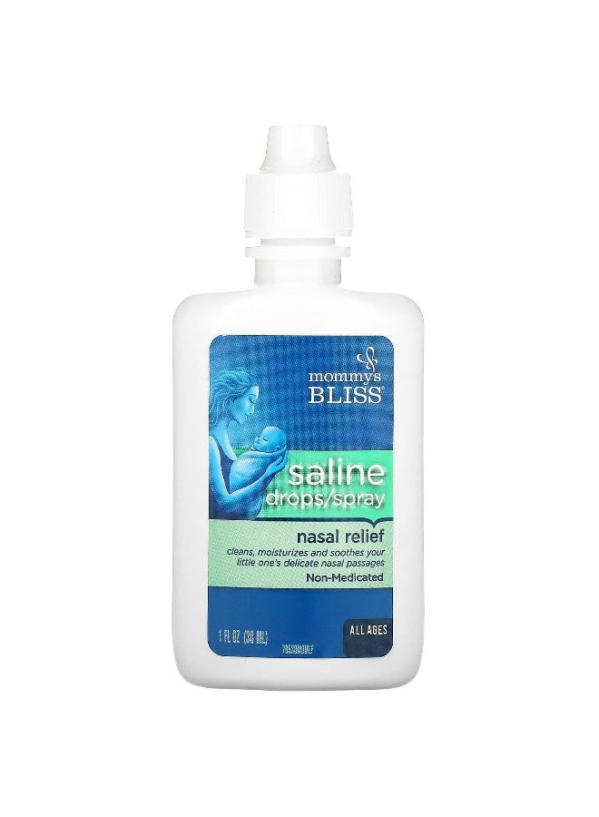 Mommy's Bliss Mommy's Bliss, Saline Drops/Spray Nasal Relief, All Ages, 1 fl oz (30 ml)  - Image 1