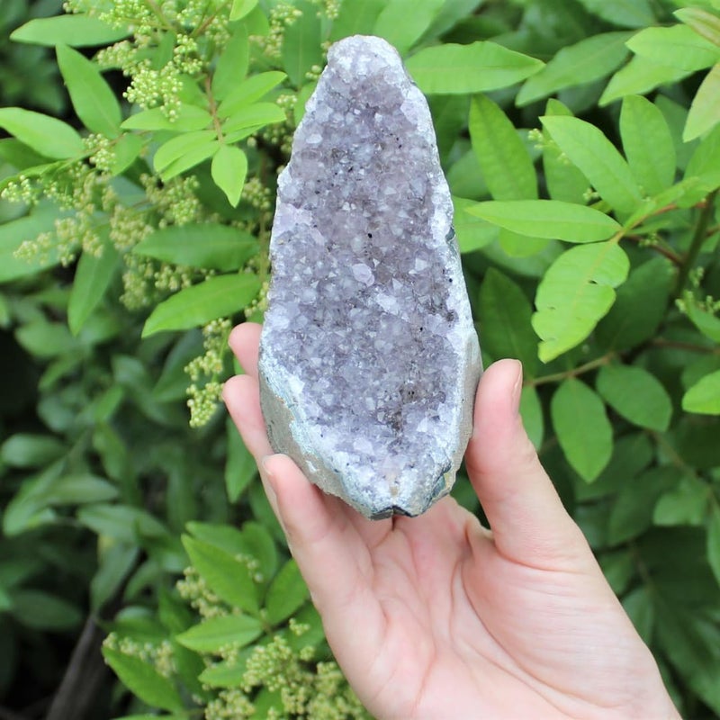 Authentic Certificate Light Amethyst Geode 1 Piece Geode 100 to 1kg Cluster Polished Edges light Purple Crystals Geode from India Includes Bonus 1Inch Quartz Wand  - Image 2