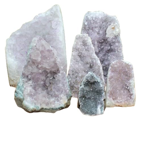 Authentic Certificate Light Amethyst Geode 1 Piece Geode 100 to 1kg Cluster Polished Edges light Purple Crystals Geode from India Includes Bonus 1Inch Quartz Wand  - Image 1