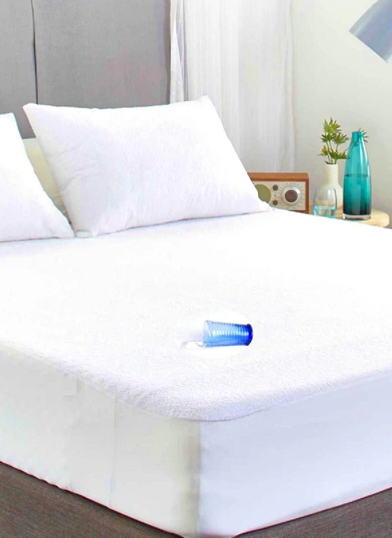 Blueberry Waterproof Super Mattress Protector Terry Towelling 160X200+25cm  - Image 1
