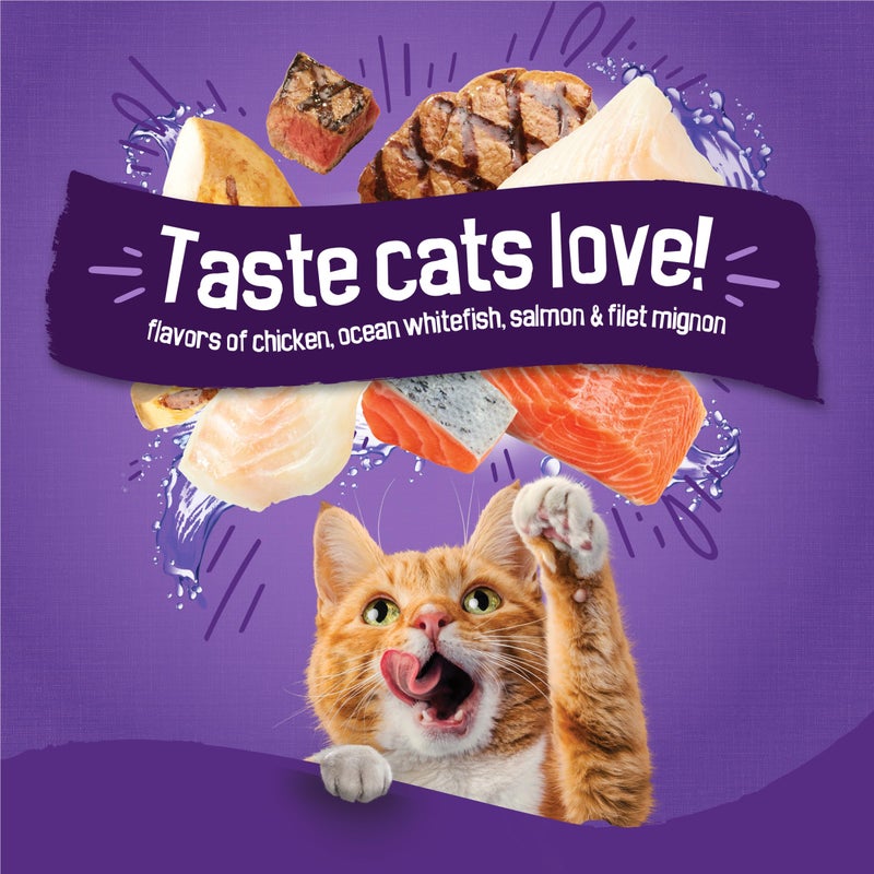 Friskies Purina Friskies Cat Food Surfin and Turfin Favorites Flavors of Chicken, Whitefish, Salmon and Filet Mignon - (Pack of 4) 3.15 lb. Bags - Image 4