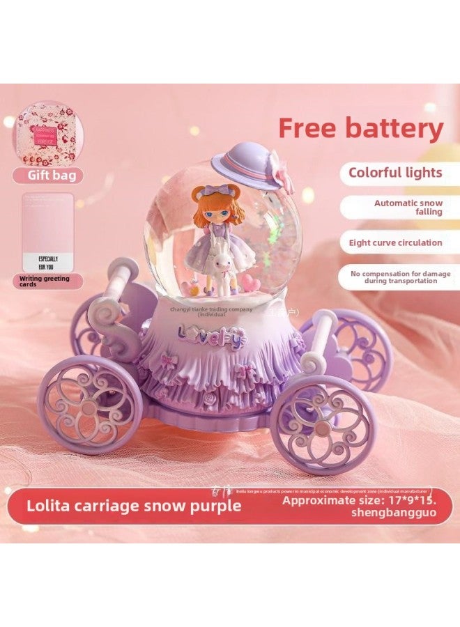 Crystal Ball Music Music Music Box Girl Princess June 1 Children's Birthday Glass Ball Rotatable Trojan Horse Ornaments-Color:Extra Large—a Deer Flower—pink Deer 1 - Image 3