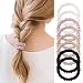 Srevela 8Pcs Mulberry Silk Scrunchies Set Silk Hair Ties Elastic for Women Skinny Scrunchies Reduces Breakage for All Hair Types Srevelacrunchies Set Women Curly Thin Hair PinkBlondeWhiteBlack - Image 2