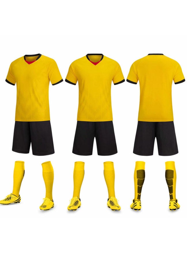 Red Yellow 6103 Light Board Children's Football Clothes Suit Adult Students Boys And Girls School Competition Team Training Clothes Group Purchase Custom Ball