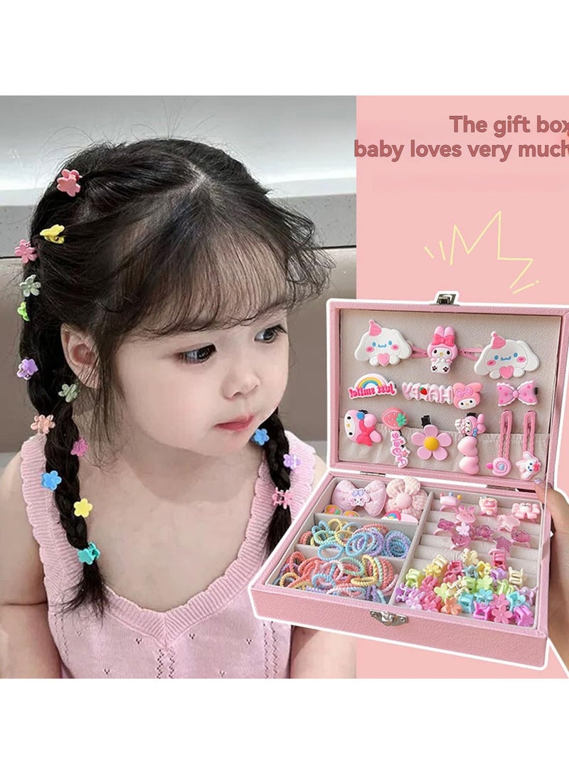DURKU Girls Hair Accessory Set with Gift Box, Princess Dress Up Toys Deluxe Set, Assorted Colourful Hair Accessories Set for Kids, Gift Toys for Girls Kids Toddlers (Purple) - Image 2