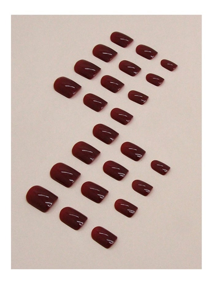 full coverage acrylic press on nails, 24-piece set in red, includes nail glue, adhesive tabs, and a nail file - Image 3