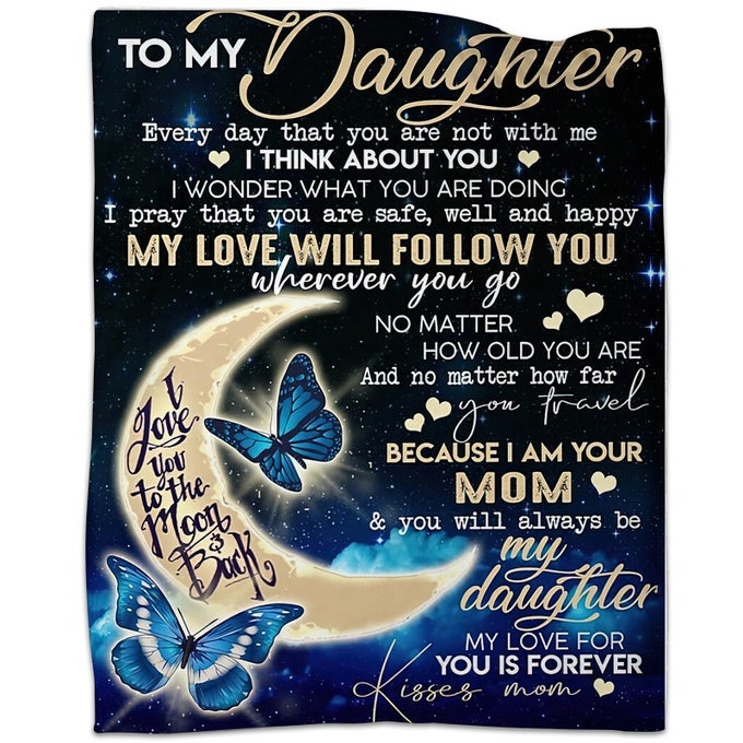 DAUGHTER GIFTS FROM MOM TO MY DAUGHTER BLANKET FROM MOM ULTRA SOFT FLANNEL THROW BLANKETS FOR COUCH SOFA DAUGHTERS BIRTHDAY GIFTS DAUGHTERS GIFTS FOR GRADUATION MOTHERS DAY 60X50