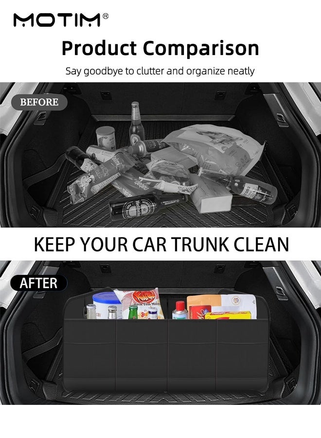 موتيم منظم وتخزين صندوق السيارة، 60*37*31 سم، جيوب قابلة للطي متعددة الأجزاء، صندوق تخزين سيارة مقاوم للماء والغبار، منظم صندوق سيارة قابل للطي للسيارة وصندوق السيارة وسيارات الدفع الرباعي - Image 5