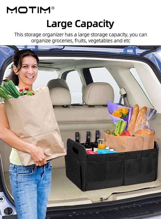 موتيم منظم وتخزين صندوق السيارة، 60*37*31 سم، جيوب قابلة للطي متعددة الأجزاء، صندوق تخزين سيارة مقاوم للماء والغبار، منظم صندوق سيارة قابل للطي للسيارة وصندوق السيارة وسيارات الدفع الرباعي - Image 3