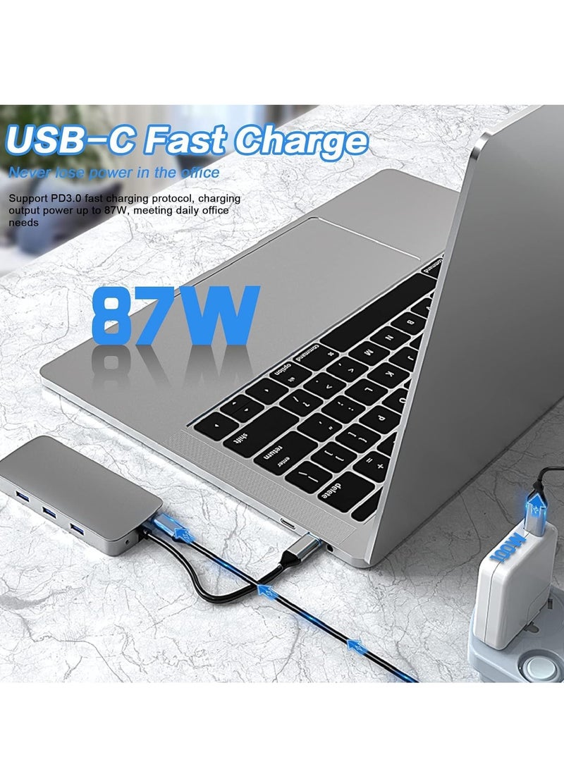 JAJEEK 10-in-1 USB C Hub Docking Station | 4K HDMI, VGA, USB 3.0, Ethernet, SD/TF Card Reader, 3.5mm AUX | Multi-Port Adapter for MacBook Pro & Type C Laptops | Fast Data Transfer & High-Resolution Display - Image 2
