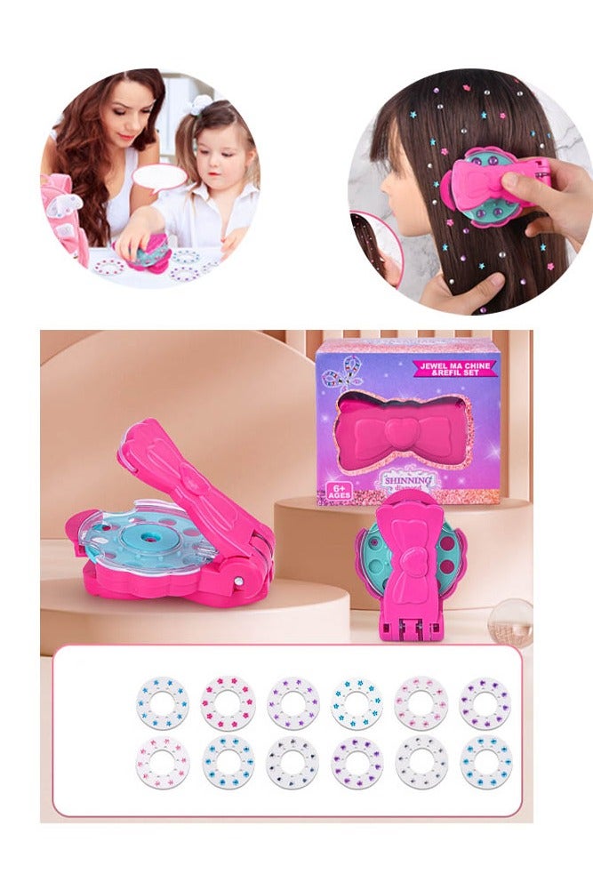 INSENSE "Girls' Hair Accessory Set - Hair Sticks with Rhinestones & Sparkling Makeup Toy, Includes 12 Shiny Rhinestone Stickers, Perfect for Grooming Fun - Image 1