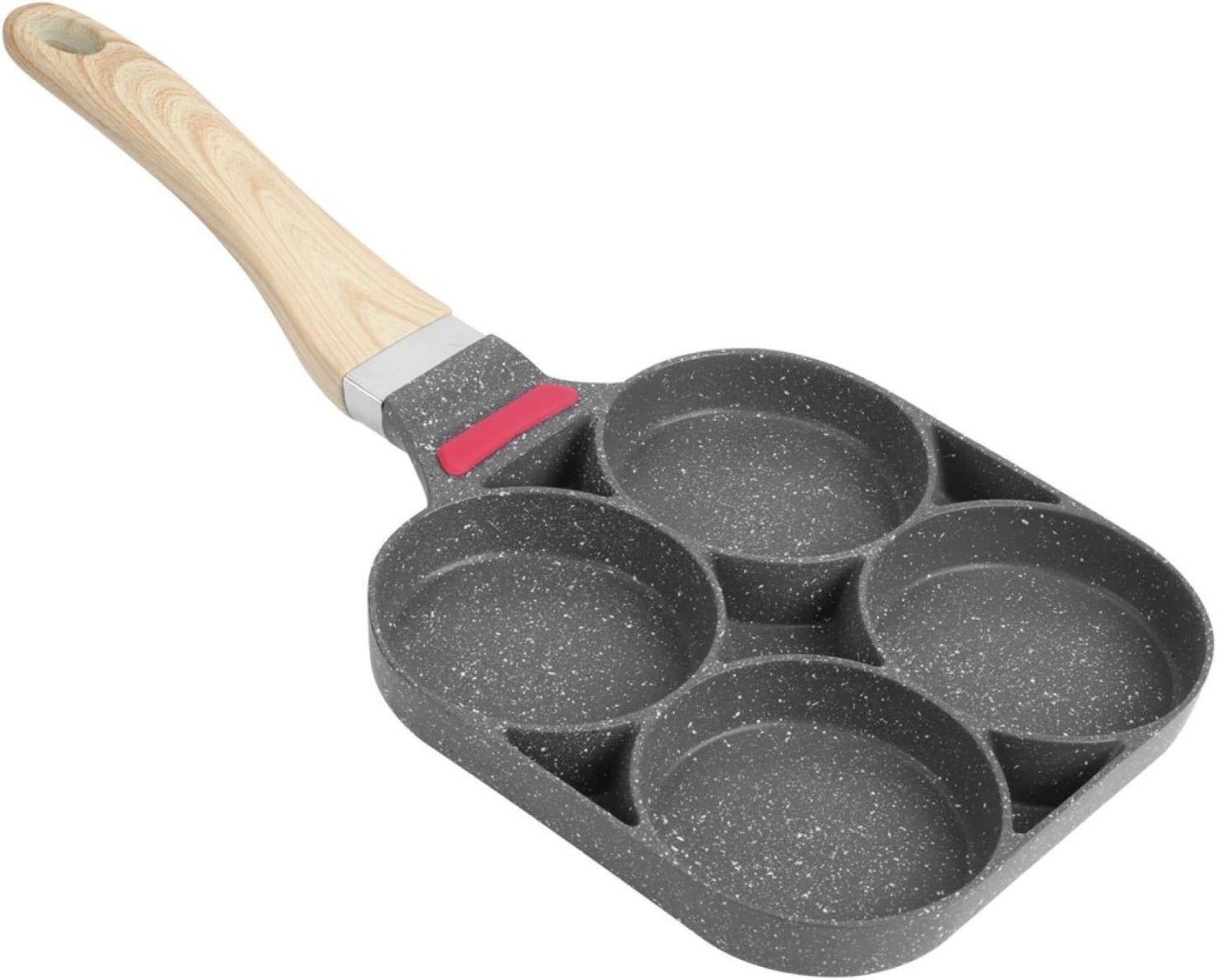 4-Cup Egg Frying Pan, Non-Stick Aluminium Alloy Egg Pan,Breakfast Pancake Cooking Pan with Handle for Egg Hamburger(Open - fire induction cooker for general use)