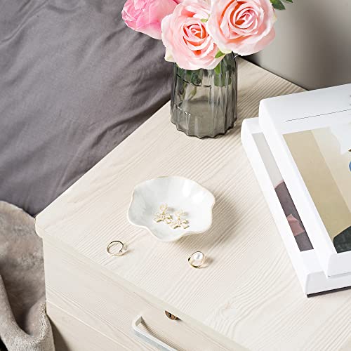BEUNAIZER Jewelry Dish Tray, Ring Dish, Ceramic Trinket Tray, Key Bowl, Decorative Plate, for Friends Sisters Daughter Mother (Milky White) - Image 3