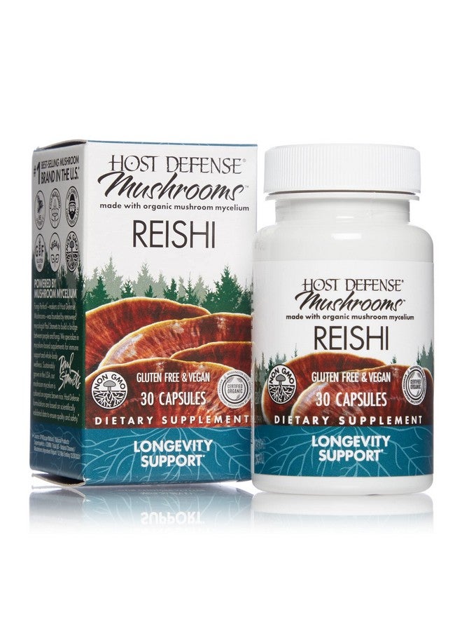 Host Defense Reishi Capsules Supports General Wellness And Vitality Mushroom Supplement Unflavored 30 Count (Pack Of 1) - Image 2