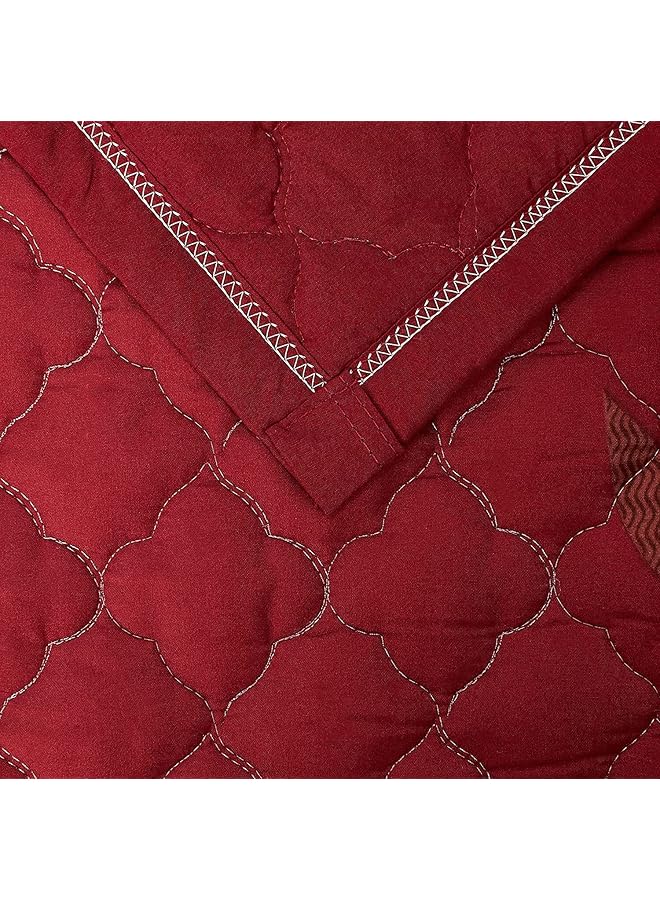 erorex Floral Compressed 6Pcs Comforter Set King Size Px 008 Red - Image 4