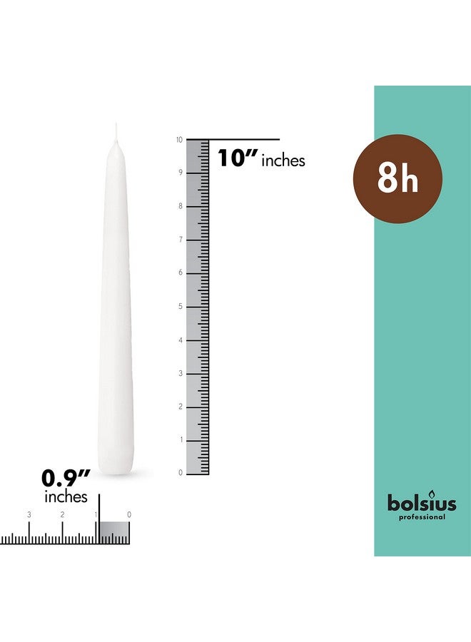 BOLSIUS 60 Count Household White Taper Candles - 10 Inches - Premium European Quality - 8 Hours Burn Time - Unscented Dripless and Smokeless Home Decor, Restaurant, Wedding, and Party Candlesticks - Image 2