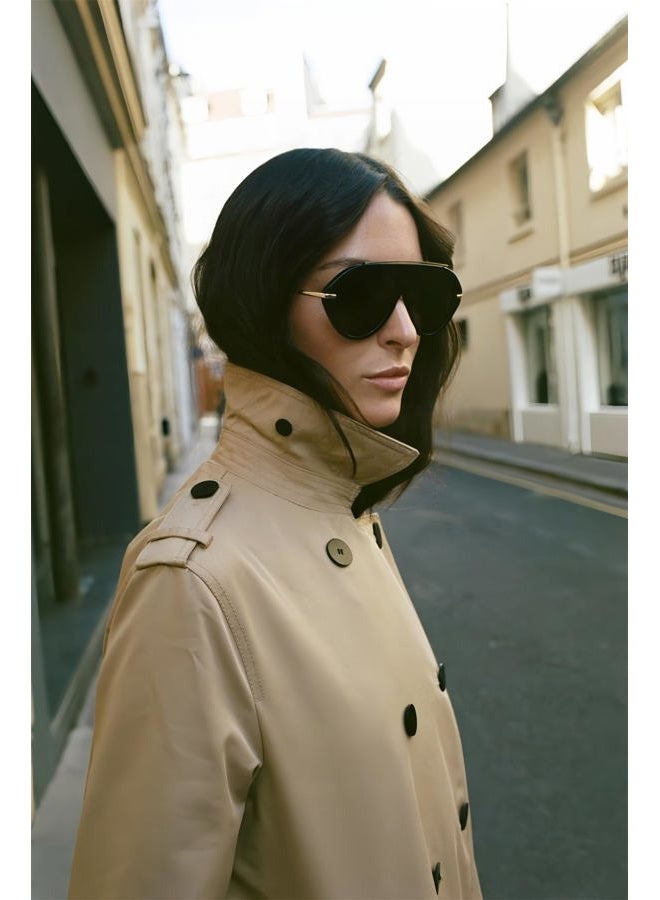 TYA Oversized Aviator Sunglasses for Women Men, Trendy Retro 70s Big Large Gold Vintage Aviators Sun Glasses, Black Frame-black Lens, Oversized - Image 3