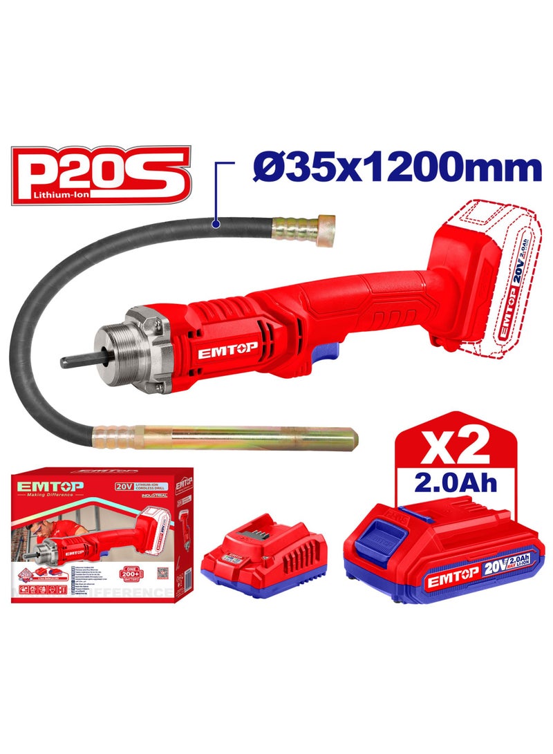 EMTOP 20V Cordless Concrete Vibrator - Professional Power for Perfect Finishes | Model ECVL2023013 - Image 3