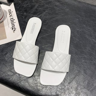 Black Flat Bottom Sandals Womens Summer 2025 New Style Outerwear Niche Weaving One-Row Slippers Comfortable TPR Material White - pzsku/Z8CC713F41EFD8CBBF2D1Z/45/1746224018/cd81dac3-4d4f-4940-9353-2db891117ca9