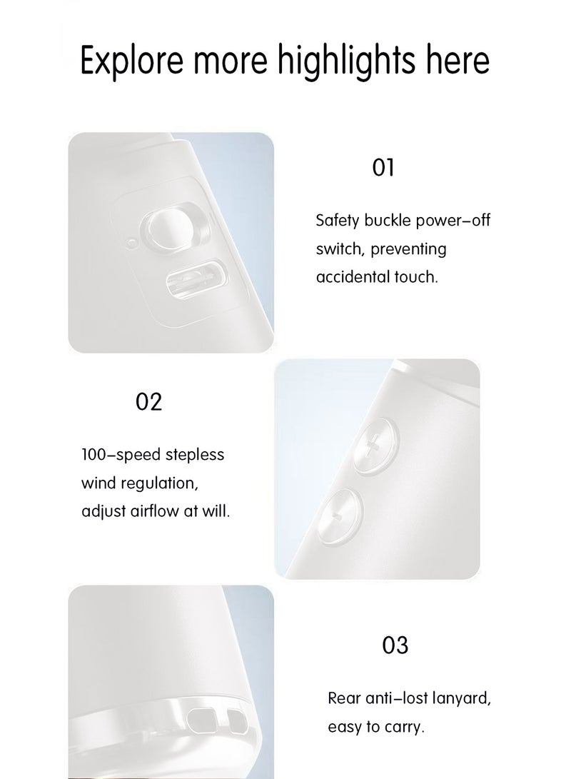 N68 High-Speed ​​Handheld Fan — Portable Mini USB-Rechargeable Outdoor Turbine Fan / Powerful Handheld Blower for Home Use - Image 4