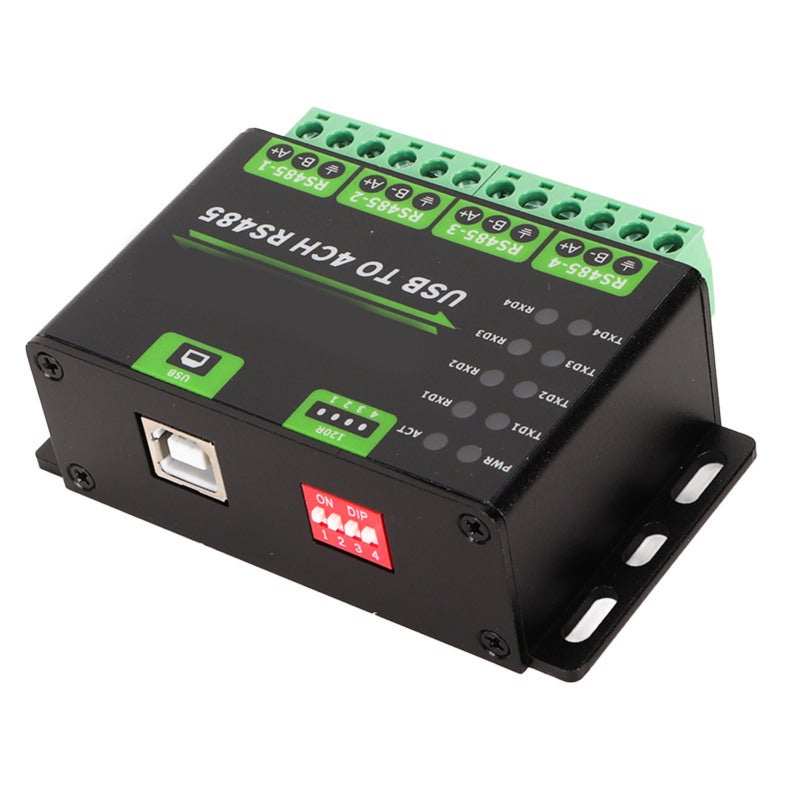 Waveshare USB to 4CH RS485 Converter Aluminium Alloy Industrial Isolated Adapter with Onboard TVS - Resettable Fuse for Circuit Protection - Image 3