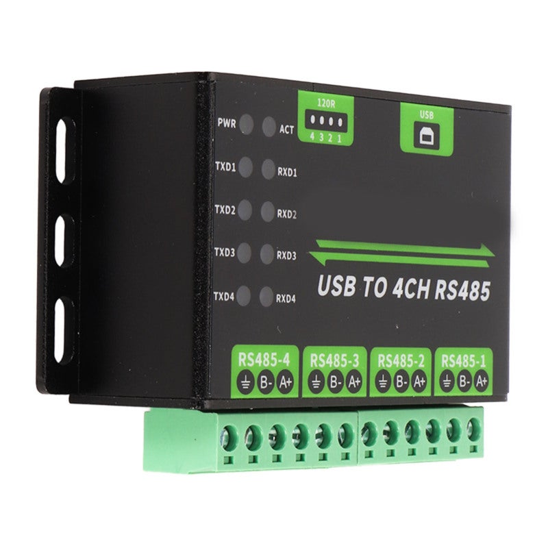 Waveshare USB to 4CH RS485 Converter Aluminium Alloy Industrial Isolated Adapter with Onboard TVS - Resettable Fuse for Circuit Protection - Image 2