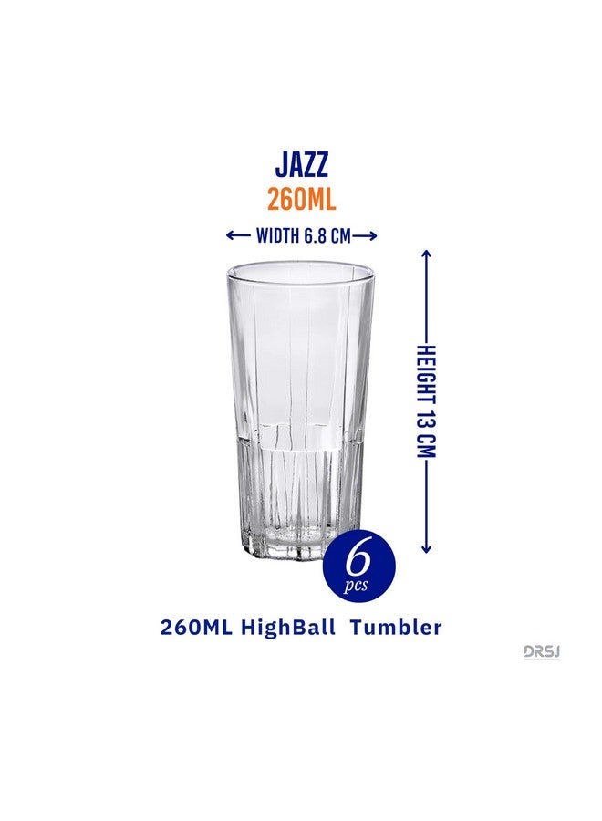 Duralex® Jazz Glass Tumbler 260ML Set of 6 Highball Glasses - Image 2