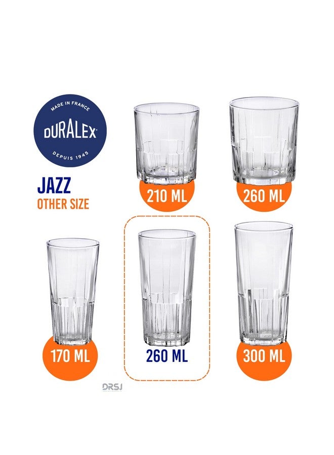 Duralex® Jazz Glass Tumbler 260ML Set of 6 Highball Glasses - Image 5