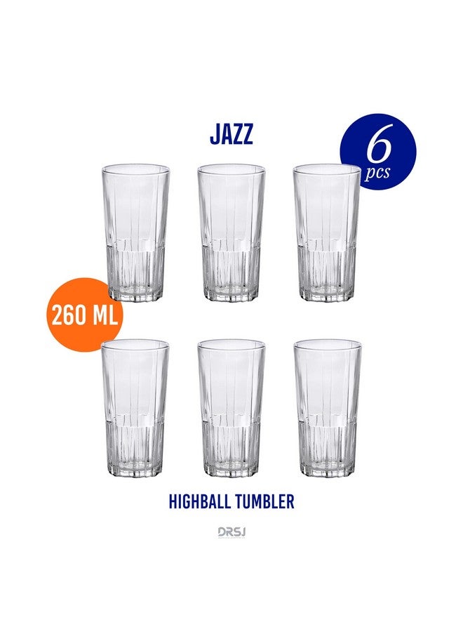 Duralex® Jazz Glass Tumbler 260ML Set of 6 Highball Glasses - Image 4