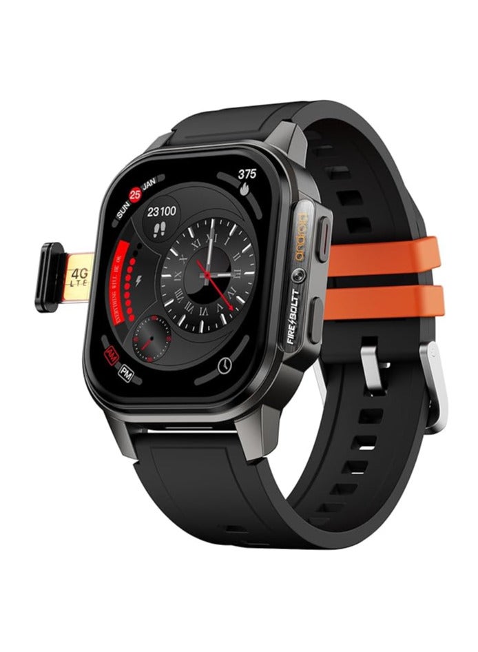 Fire-Boltt Snapp Smart Watch, Selfie Camera, 4G Nano-SIM Slot, 54.1mm AMOLED Display, Play Store- Unlimited apps, 1000mAh Battery, 2GB/4GB RAM + 16GB/64GB ROM (Archaic Black)  - Image 1