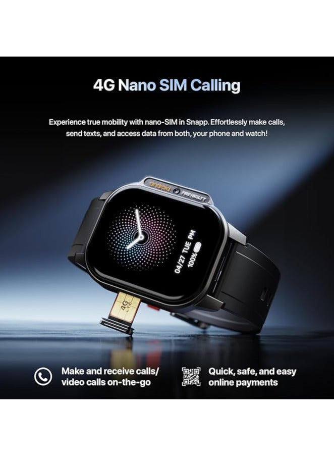 Fire-Boltt Snapp Smart Watch, Selfie Camera, 4G Nano-SIM Slot, 54.1mm AMOLED Display, Play Store- Unlimited apps, 1000mAh Battery, 2GB/4GB RAM + 16GB/64GB ROM (Archaic Black)  - Image 4