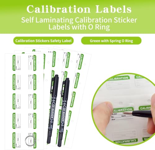 DLUGOPIS 100 Pack 1.75''0.63' Self Laminating Calibration Labels with Marker Pen O Ring Stickers for NIST & ISO-9000 Calibrations Inventory Quality Control Organization - Image 3