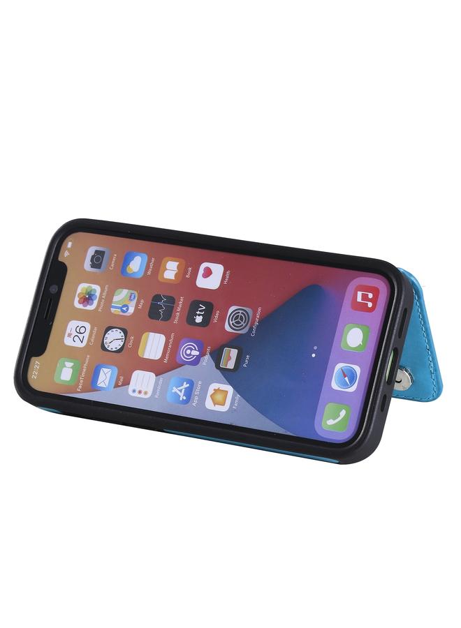 زبون جراب لهاتف iPhone 12 mini بنقشة زهور، جراب واقٍ مقاوم للصدمات مع حامل وفتحات للبطاقات وإطار للصور - Image 5