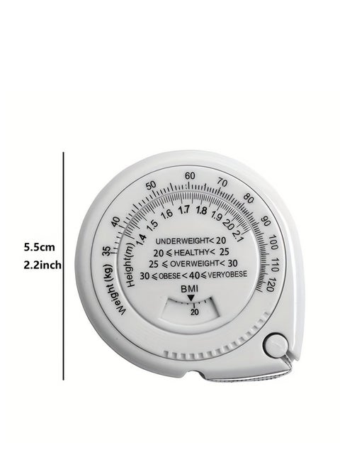 1pc 150cm/59inch BMI Body Tape Measure, Plastic Telescopic Tape Measure, Metric Scale, Teardrop Shape Plastic Box, for Body Tailor Sewing, Measuring Tools