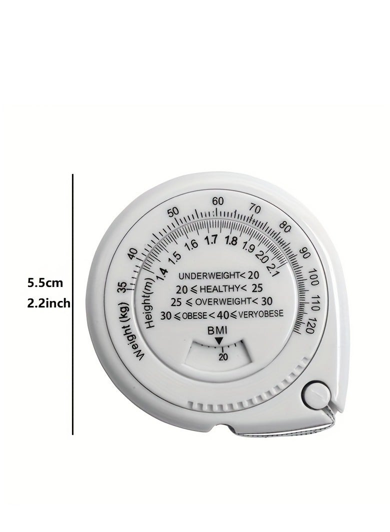 Generic 1pc 150cm/59inch BMI Body Tape Measure, Plastic Telescopic Tape Measure, Metric Scale, Teardrop Shape Plastic Box, for Body Tailor Sewing, Measuring Tools 