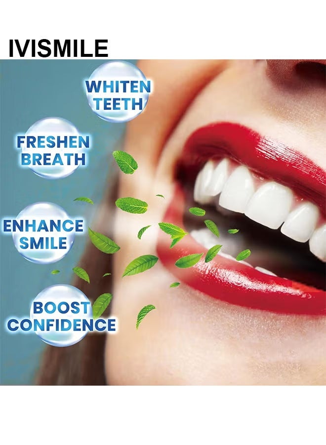 IVISMILE Teeth Whitening Strips, 28 Sensitive Teeth Whitening Individual Strips, Professional Safe Tooth Whitening Kits, Teeth Cleaning Strip For Fast Remove Yellowing Tooth Strip - Image 2