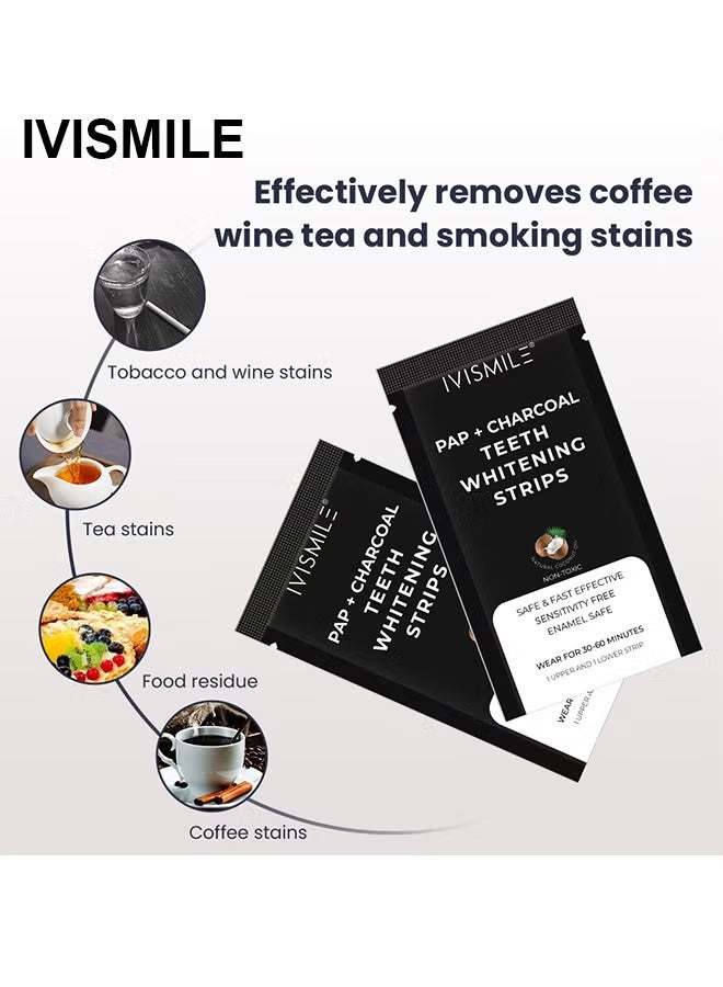 IVISMILE Teeth Whitening Strips, 28 Sensitive Teeth Whitening Individual Strips, Professional Safe Tooth Whitening Kits, Teeth Cleaning Strip For Fast Remove Yellowing Tooth Strip - Image 4