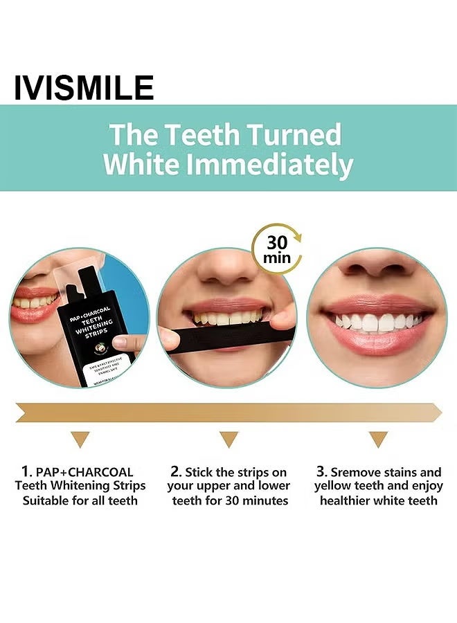 IVISMILE Teeth Whitening Strips, 28 Sensitive Teeth Whitening Individual Strips, Professional Safe Tooth Whitening Kits, Teeth Cleaning Strip For Fast Remove Yellowing Tooth Strip - Image 3