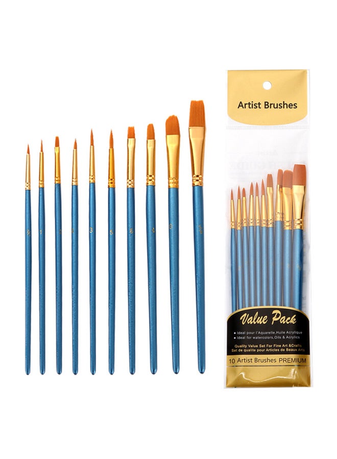 ZhuTing Brush 10 Nylon Wool Pearlescent Blue Rod Nail Gouache Painting Pen Watercolor Gouache Painting Pen Hook Line - Image 1