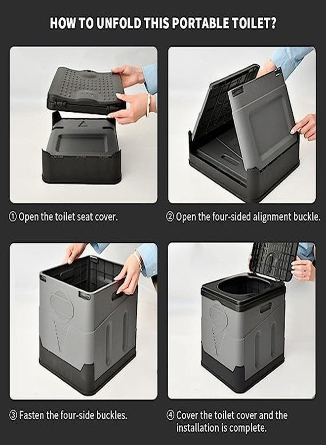 Ndola Portable Folding Toilet - Outdoor Travel Camping Potty Waterproof Car Bucket for Home/Boat/Hiking/Long Trips (2) - Image 4