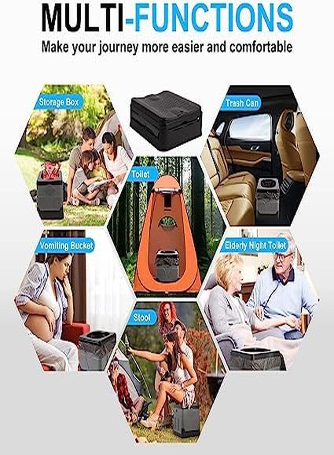 Ndola Portable Folding Toilet - Outdoor Travel Camping Potty Waterproof Car Bucket for Home/Boat/Hiking/Long Trips (2) - Image 3