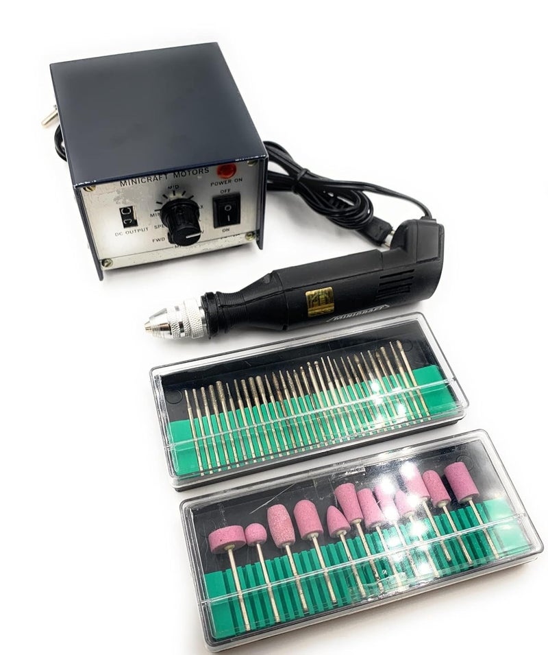 Aone Mini Electric Premium PCB Drill Rotary Machine with Adapter,Diamond Coated & Stone Bur Set Engraving,Drilling,Polishing,Grinding,Buffing on Metal,Plastic,Wax for Jewellery Making,Hobby Craft DIY - Image 1