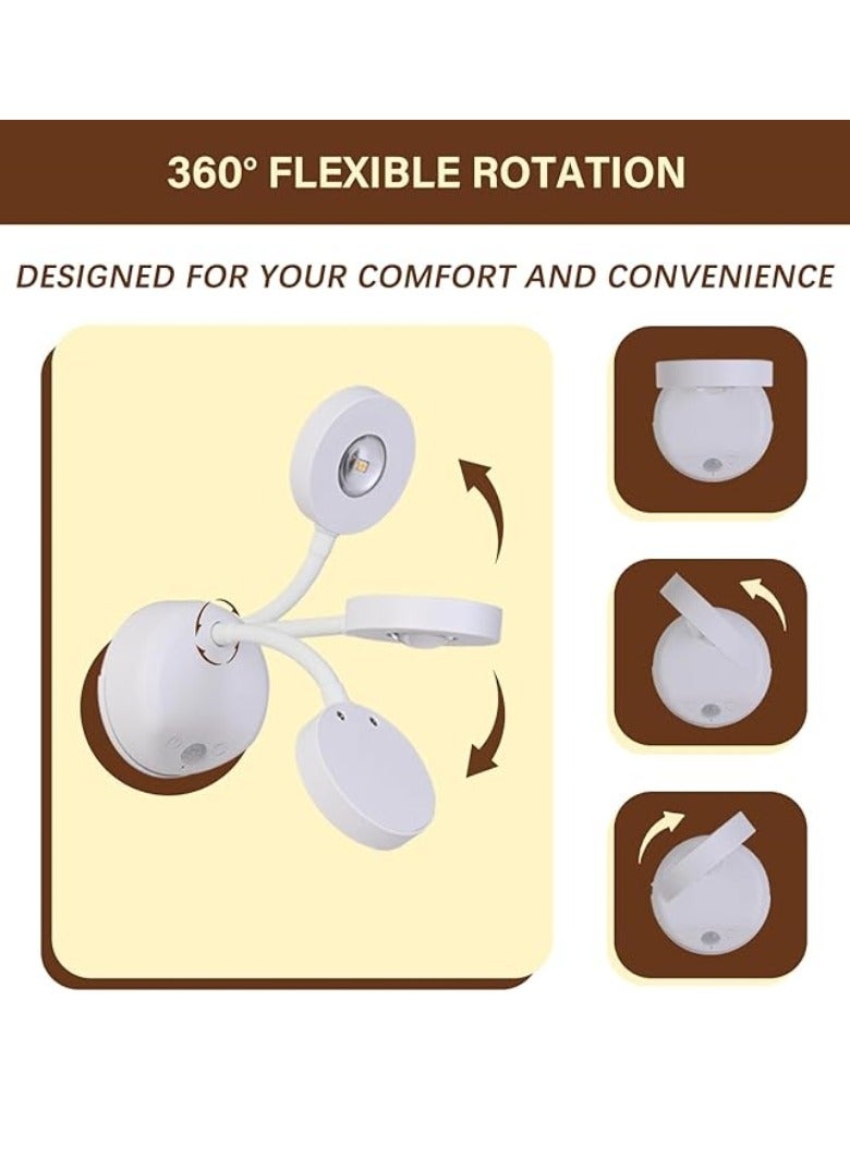 إم مياويان مصباح جداري داخلي ذكي قابل لإعادة الشحن بدون أسلاك، مصباح كشاف LED مزود بحساس حركة للجسم، مع جهاز تحكم عن بُعد، مصباح جداري ديناميكي مزود بمستشعر، كشاف LED قابل لإعادة الشحن، مرن وقابل للدوران، مثالي للقراءة بجانب السرير، بثلاث درجات حرارة لونية، مناسب للتصوير، المرايا، الممرات والمناسبات الأخرى. - Image 5
