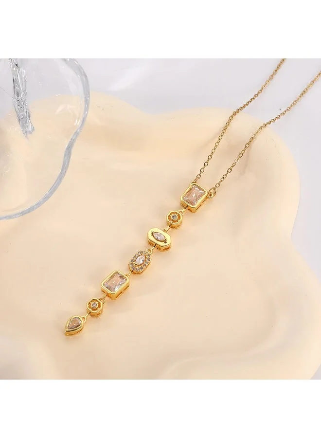 Sosha Elegance  Aria Geometric Drop Necklace for Women | Best Price UAE
