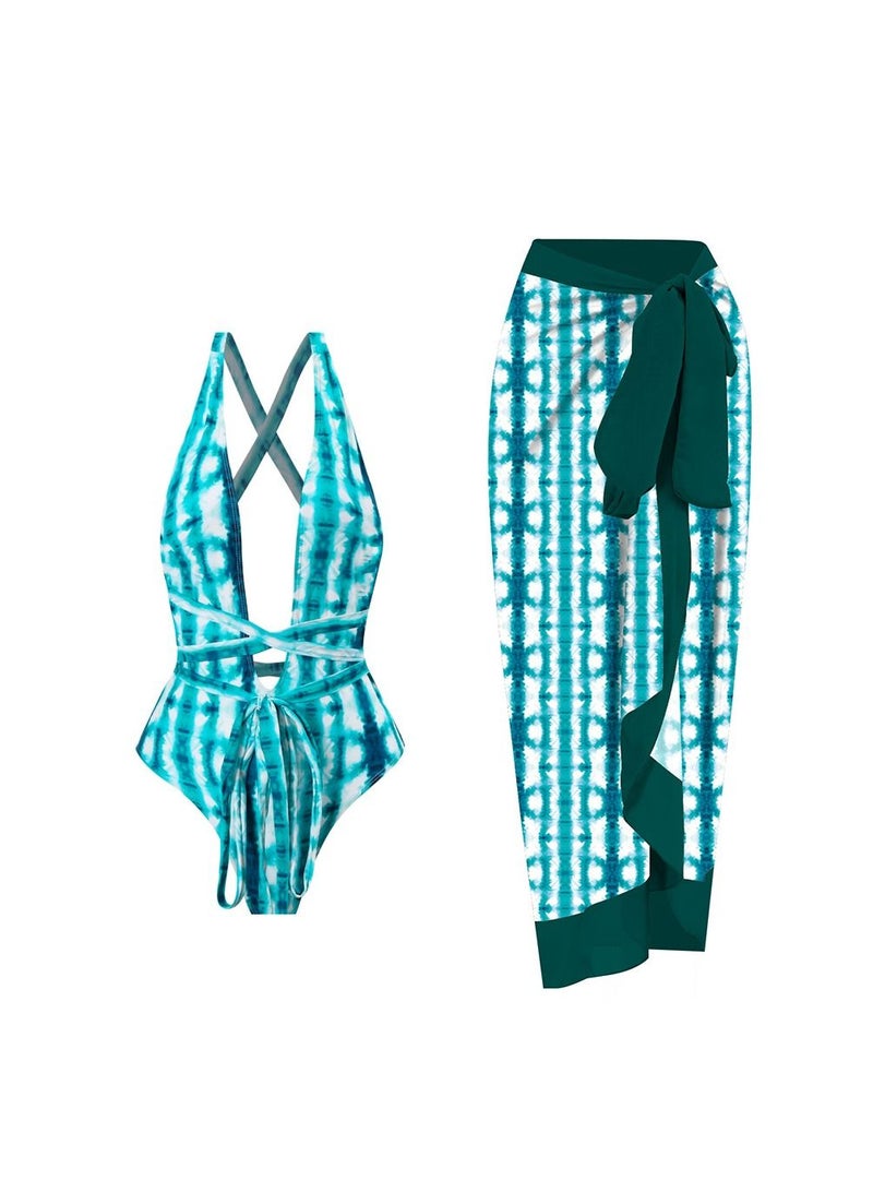Y&D 2-Piece Women Swimsuit with Skirt Holiday Beach Dress Female Retro Swimwear Vintage Surf Wear Summer - Image 1