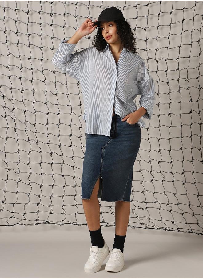 Hubberholme Women Comfort Opaque Striped Casual Shirt  - Image 2