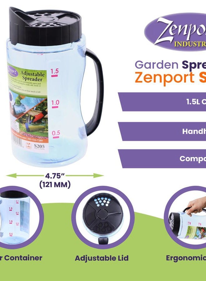 Zenport Fertilizer Adjustable Garden Spreader S-205 for Snow Melt, Seeds or Ferti, Blue - Image 2